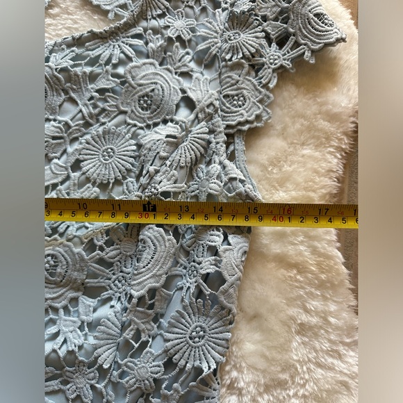 Lulus Romance Language Light Blue Backless Lace Dress Size M - Picture 5 of 10